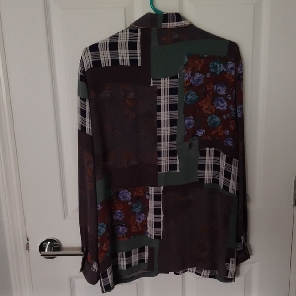 Patchwork Floral Button Down Vintage Shirt - Picture 3 of 4